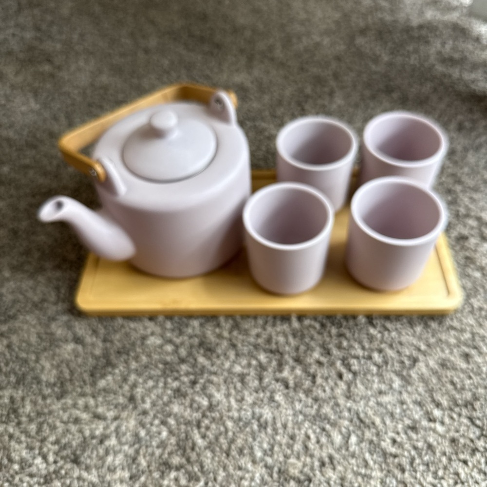 Tea Set with Tray-Lavender - Picture 2 of 9